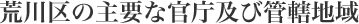 荒川区の主要な官庁及び管轄地域